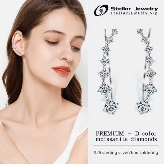 Moissanite earrings s925 sterling silver fashion earrings